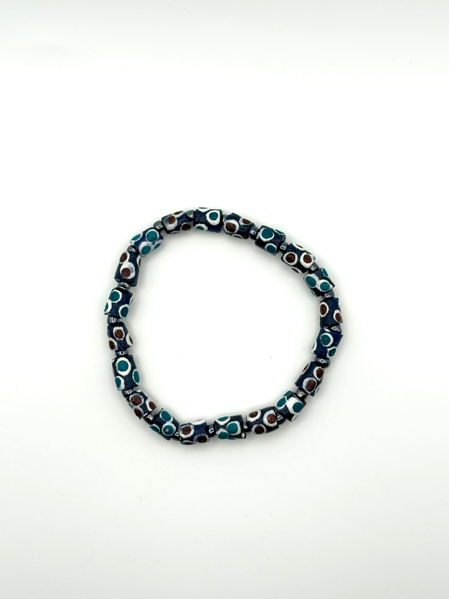 Hand Painted Glass Bead Bracelet
