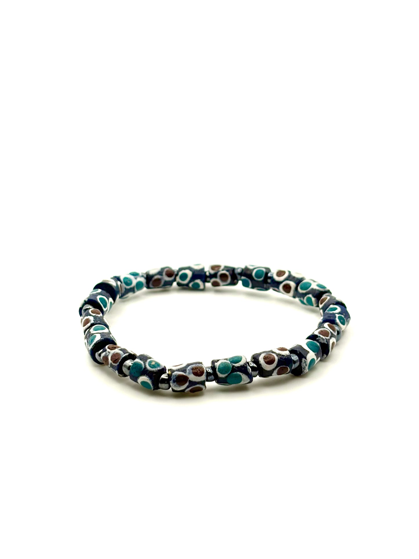 Hand Painted Glass Bead Bracelet