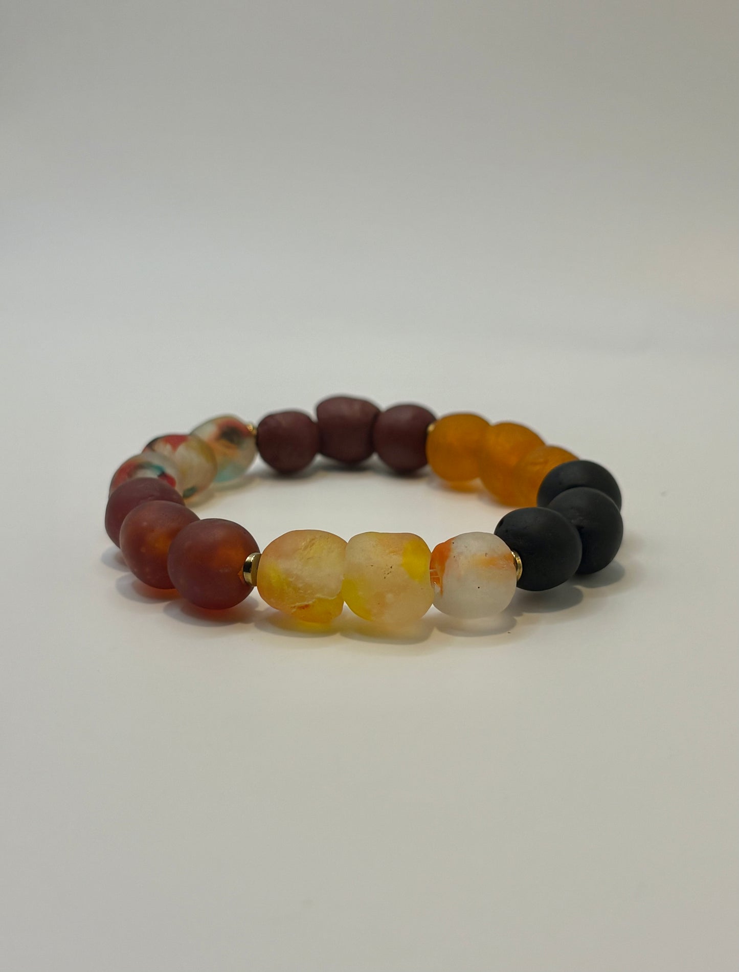 Recycled Glass Bead Bracelet - Fall Collection