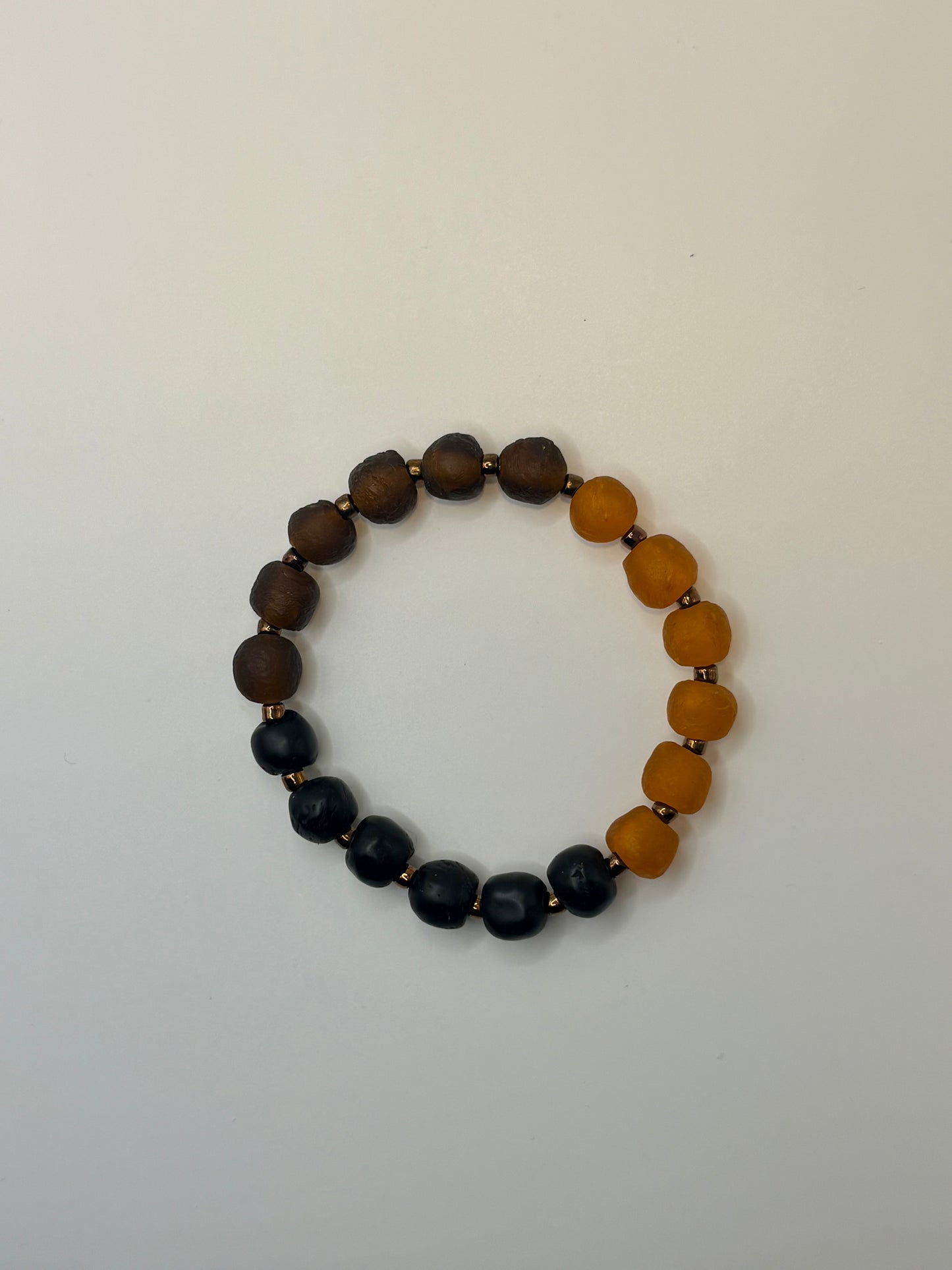 Recycled Glass Bead Bracelet - Fall Collection