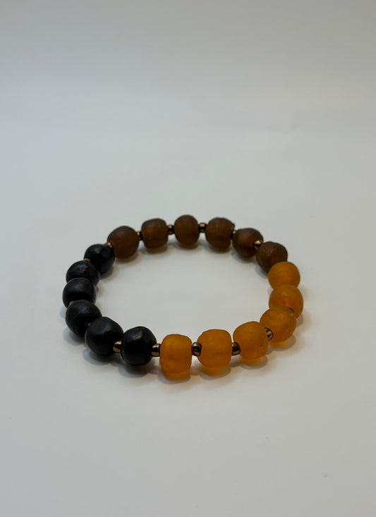 Recycled Glass Bead Bracelet - Fall Collection
