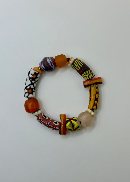 Recycled Glass Bead Bracelet - Fall Collection