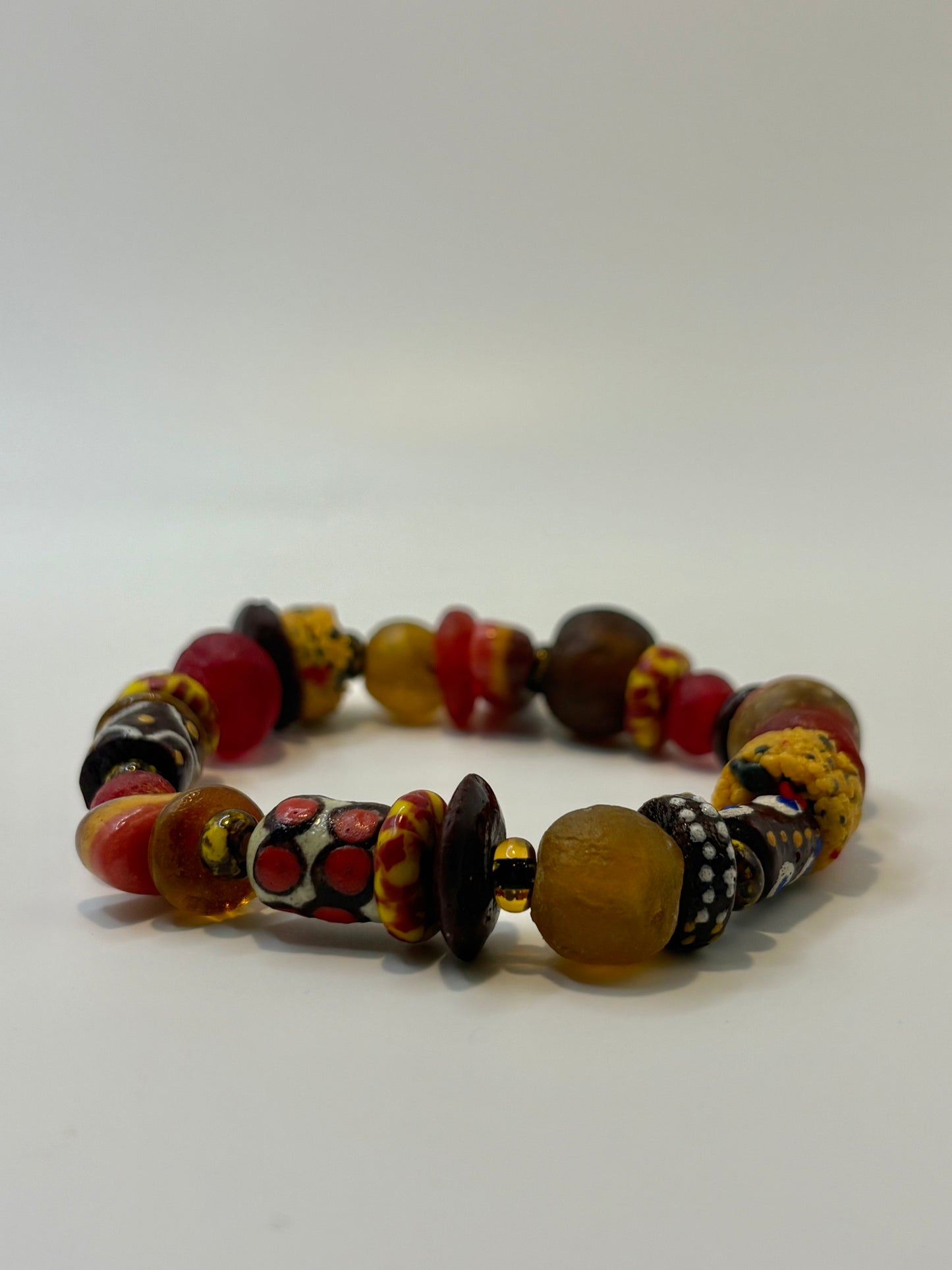 Recycled Glass Bead Bracelet - Fall Collection