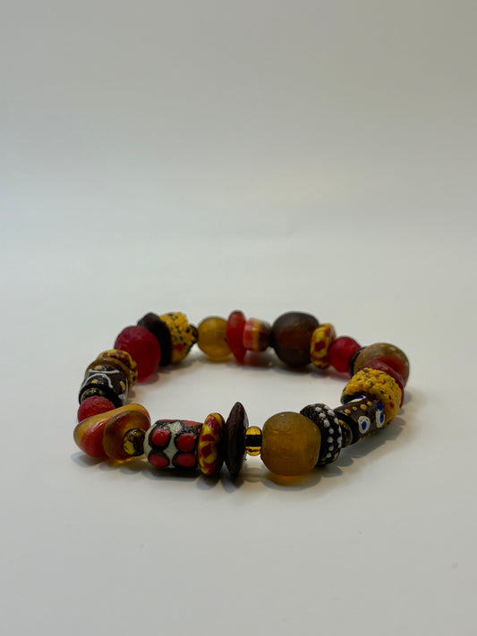 Recycled Glass Bead Bracelet - Fall Collection