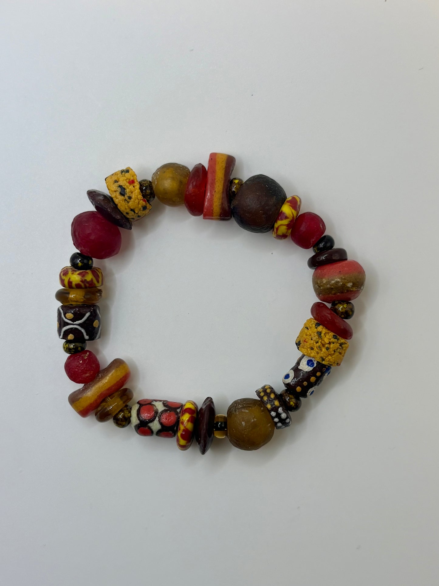 Recycled Glass Bead Bracelet - Fall Collection