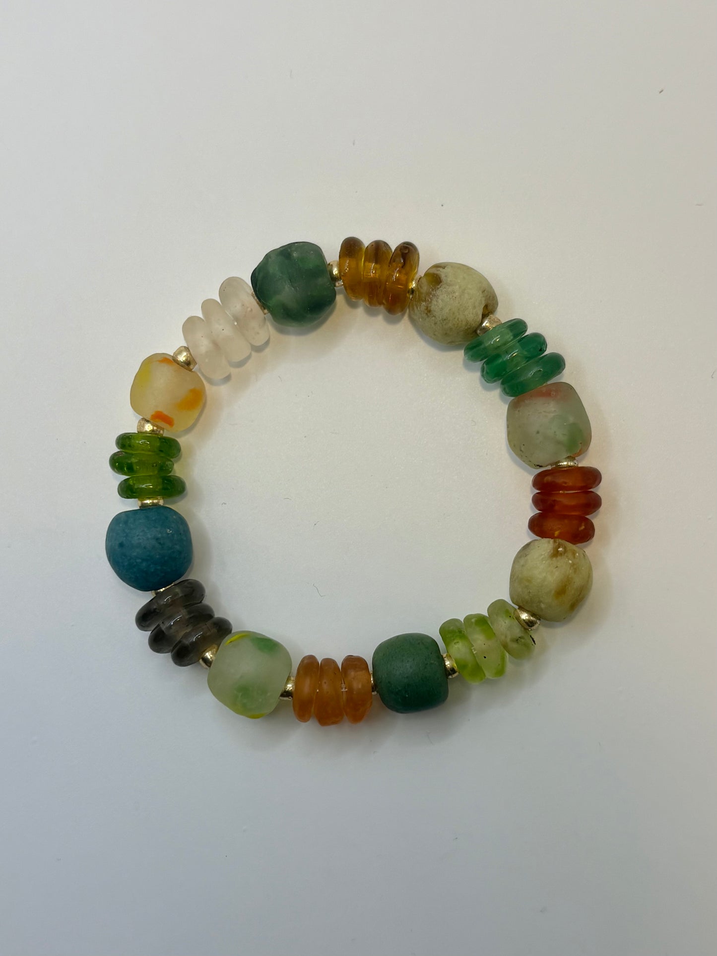 Recycled Glass Bead Bracelet - Fall Collection
