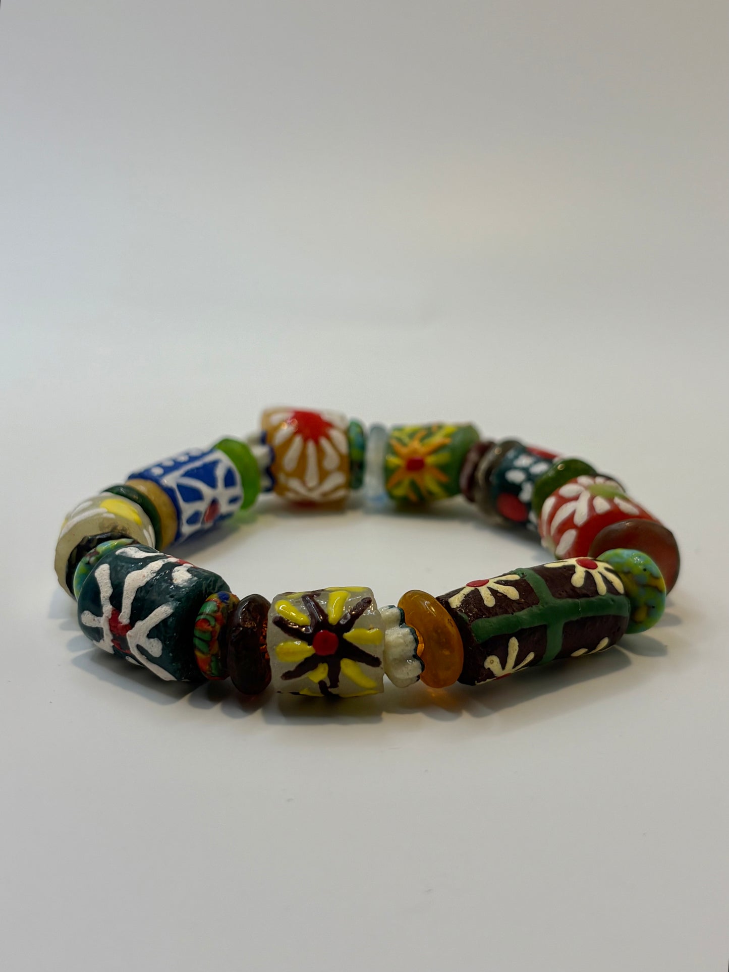 Recycled Glass Bead Bracelet - Fall Collection