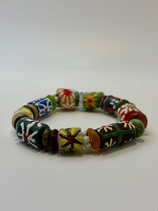 Recycled Glass Bead Bracelet - Fall Collection