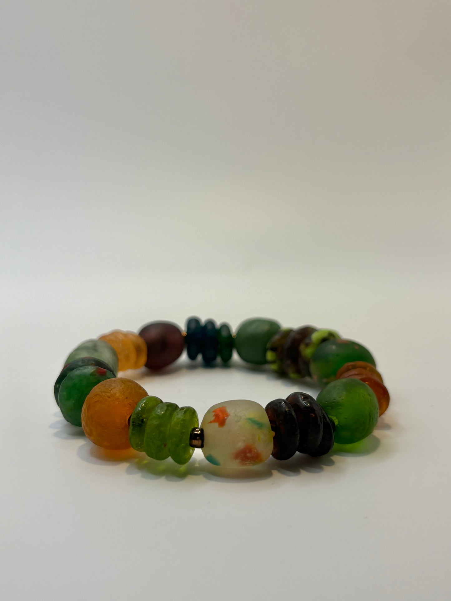 Recycled Glass Bead Bracelet - Fall Collection
