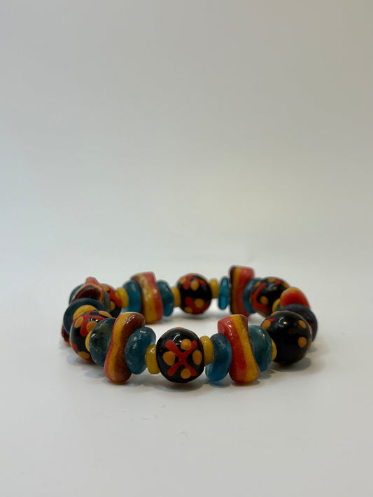 Recycled Glass Bead Bracelet - Fall Collection