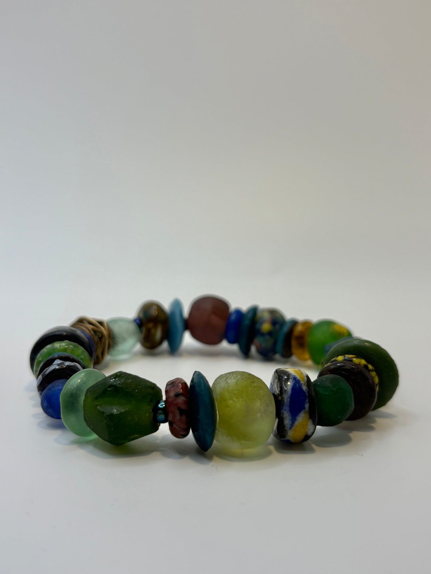 Recycled Glass Bead Bracelet - Fall Collection