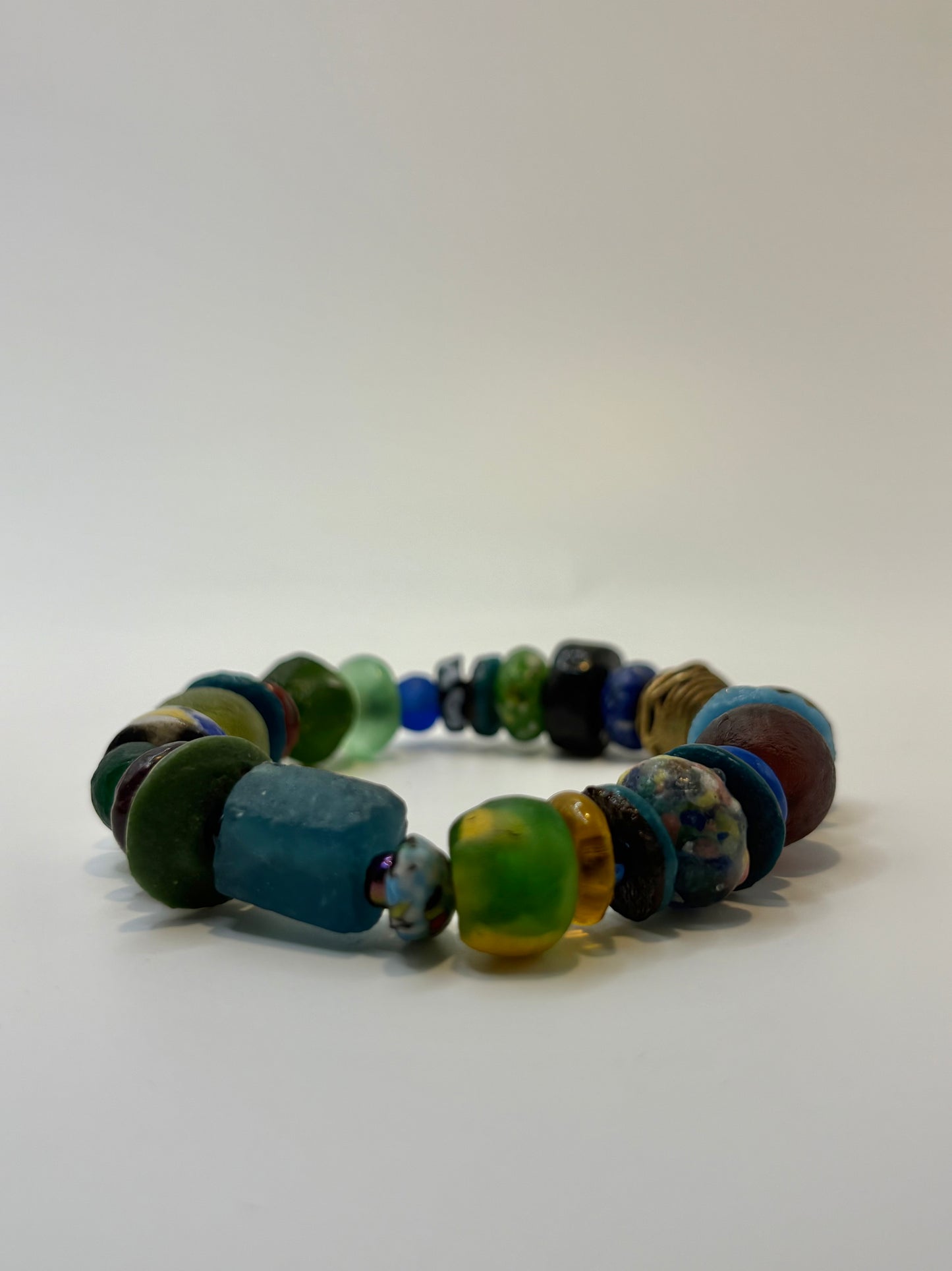 Recycled Glass Bead Bracelet - Fall Collection