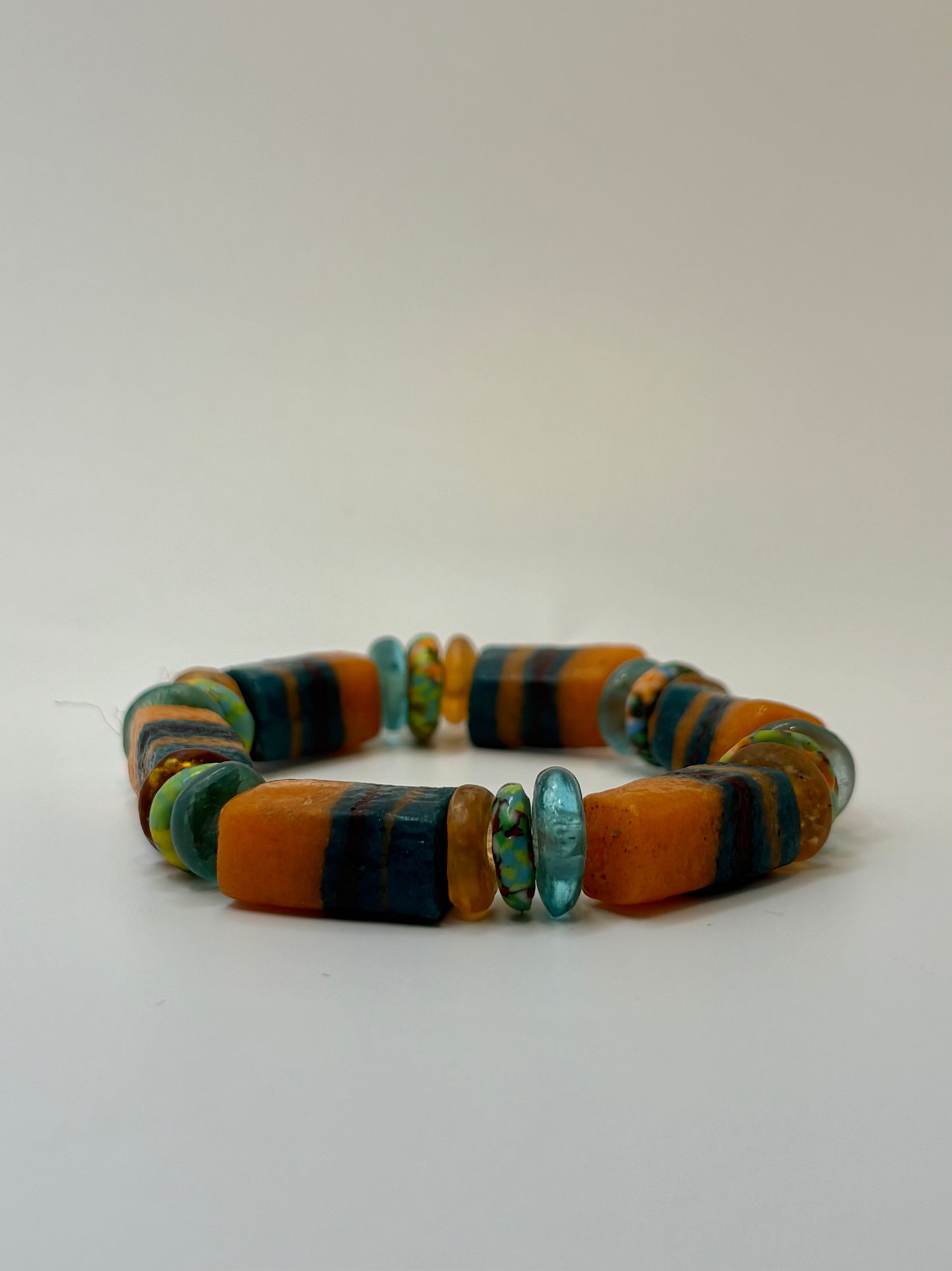 Recycled Glass Bead Bracelet - Fall Collection