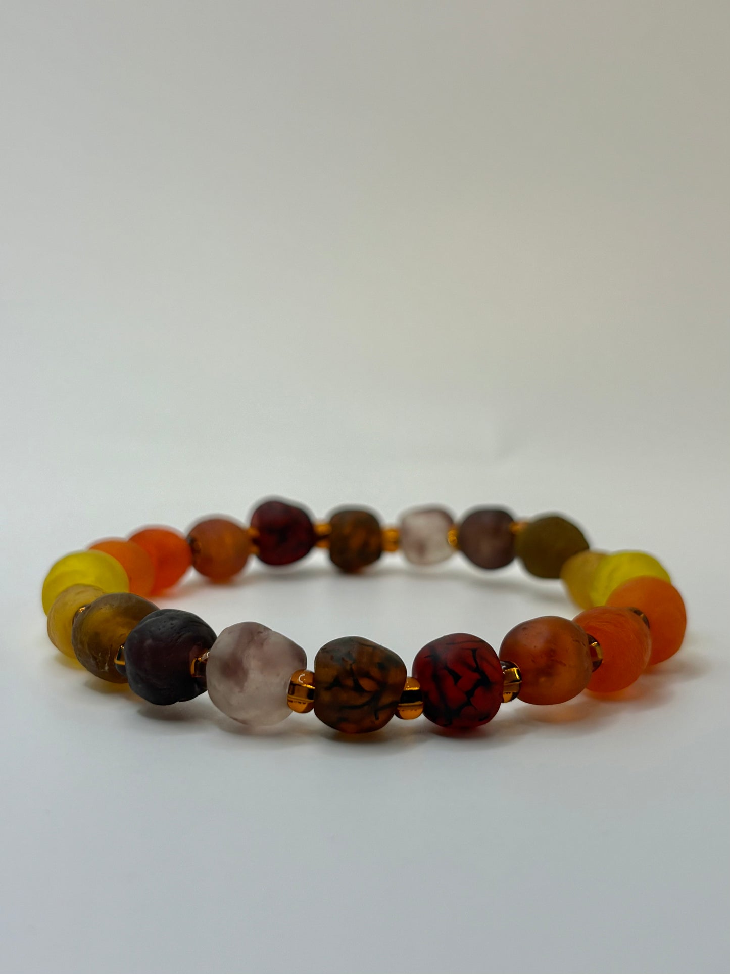 Recycled Glass Bead Bracelet - Fall Collection
