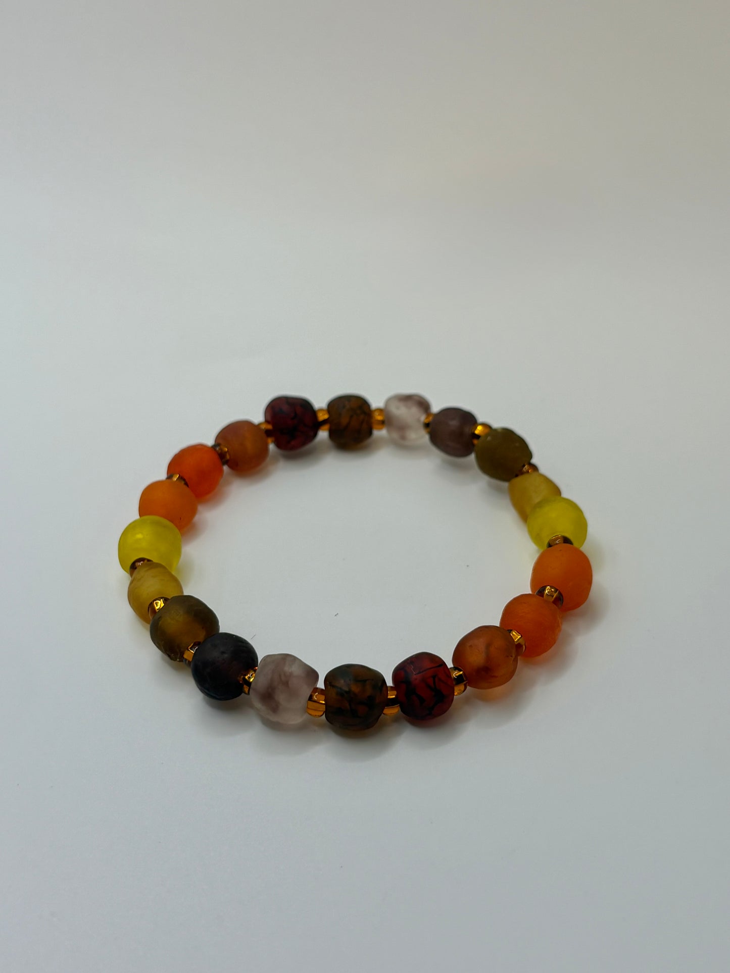 Recycled Glass Bead Bracelet - Fall Collection