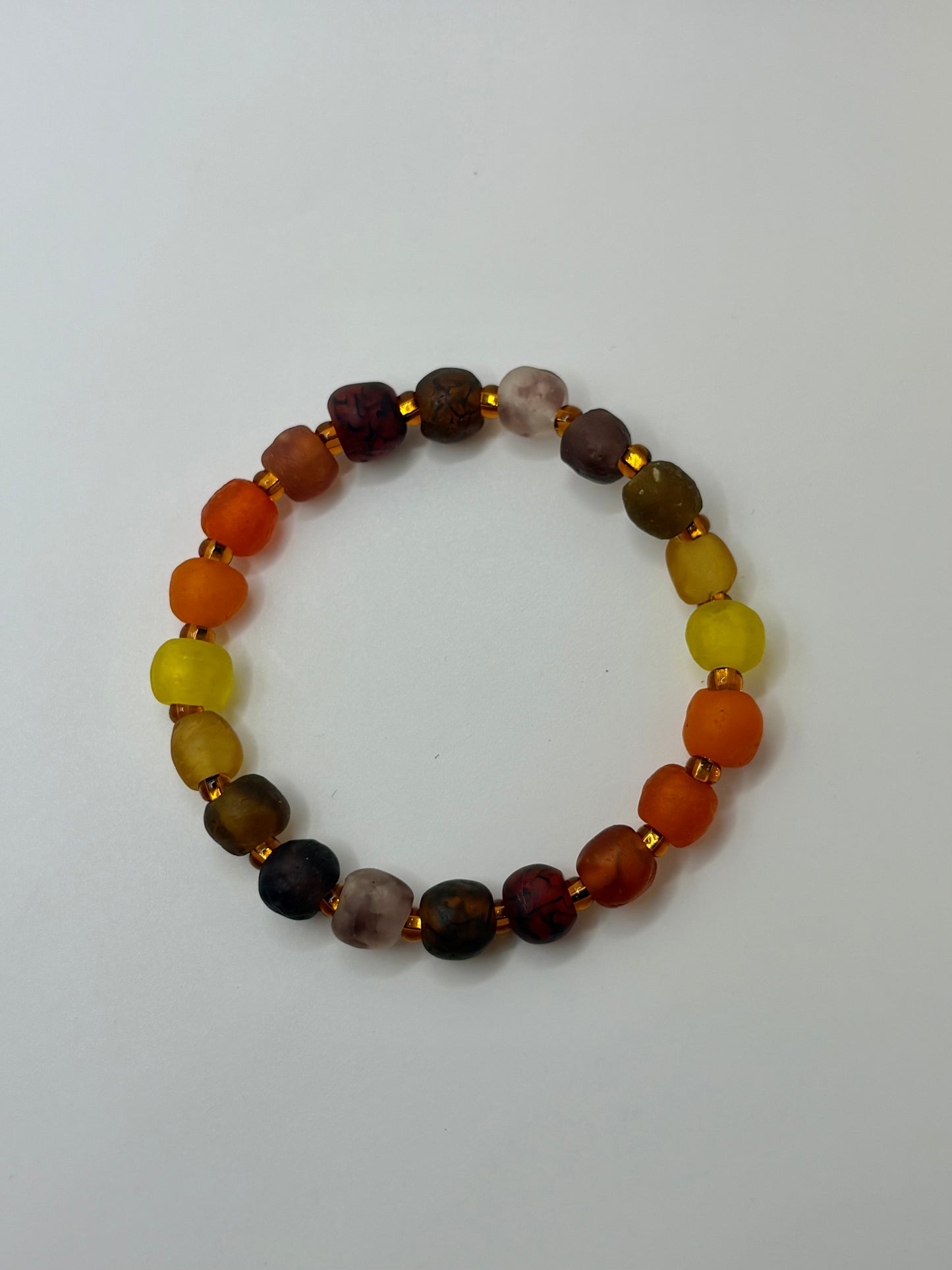 Recycled Glass Bead Bracelet - Fall Collection