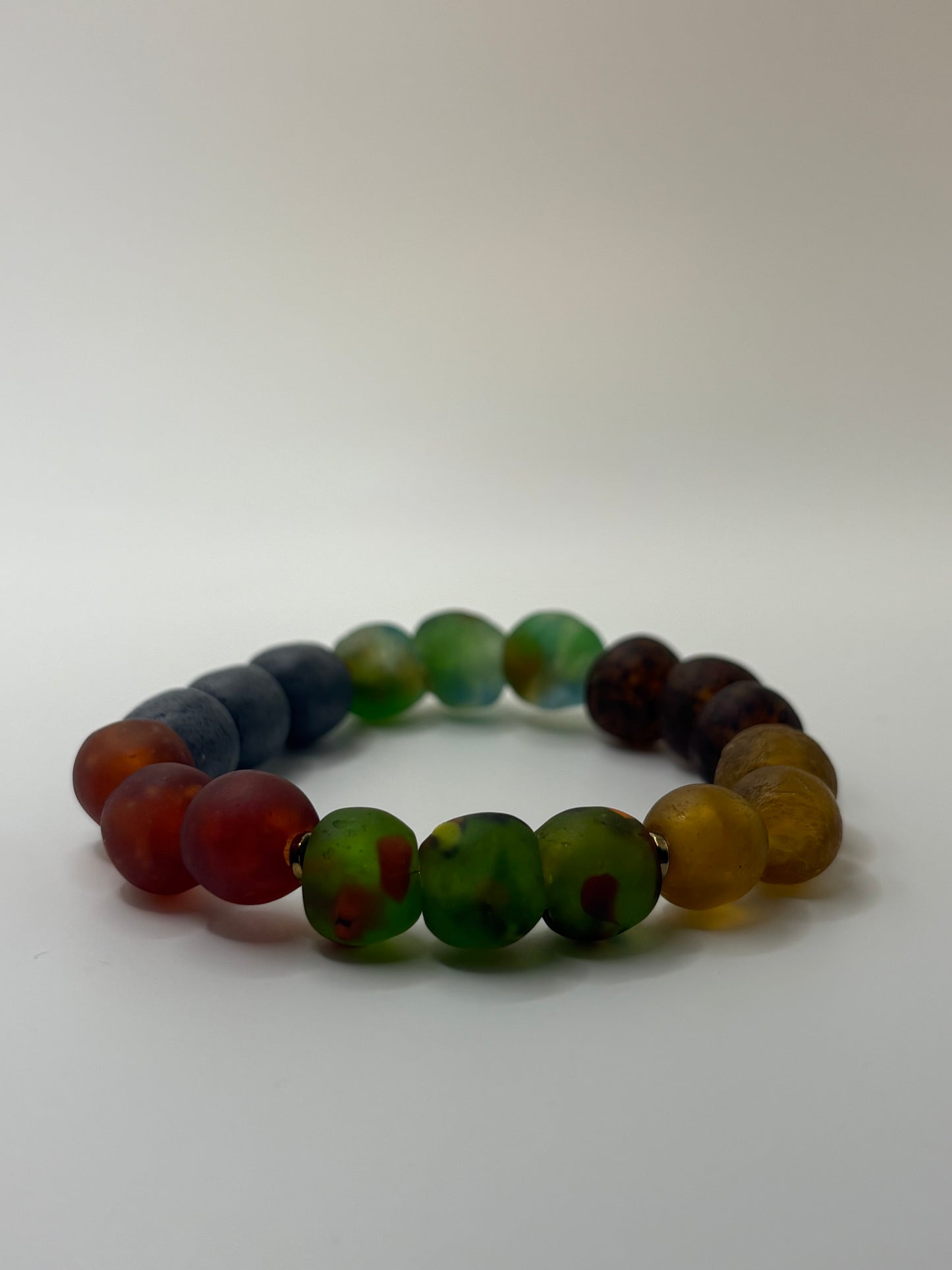 Recycled Glass Bead Bracelet - Fall Collection