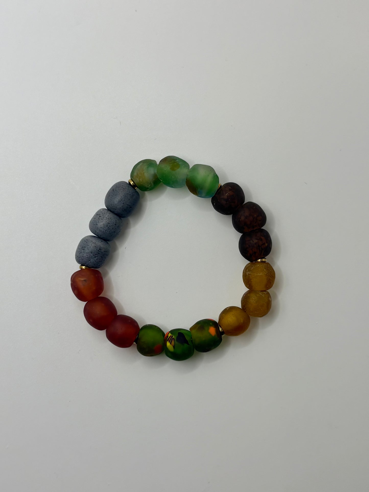 Recycled Glass Bead Bracelet - Fall Collection
