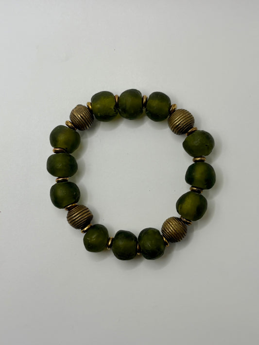 Recycled Glass Bead Bracelet - Fall Collection