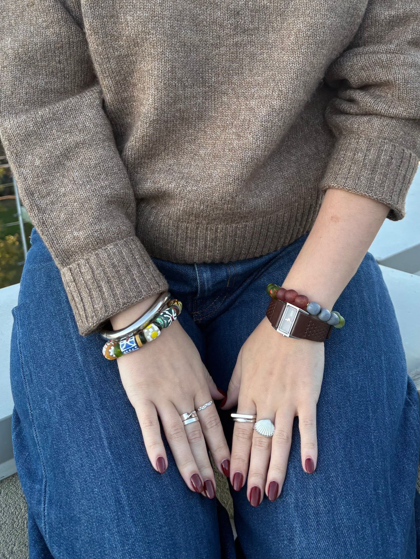 Recycled Glass Bead Bracelet - Fall Collection