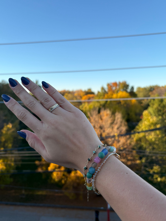 Recycled Glass Bead Bracelet - Fall Collection