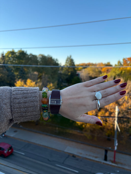 Recycled Glass Bead Bracelet - Fall Collection