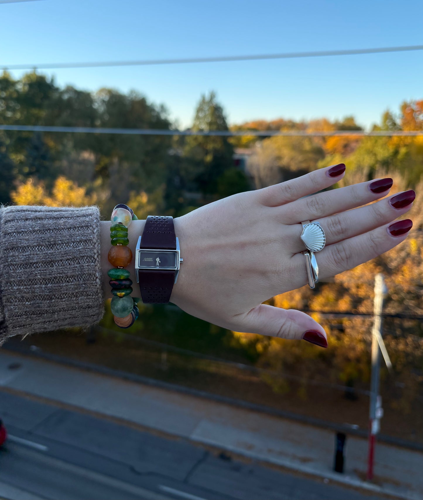 Recycled Glass Bead Bracelet - Fall Collection