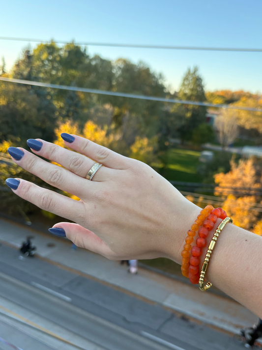 Recycled Glass Bead Bracelet - Fall Collection
