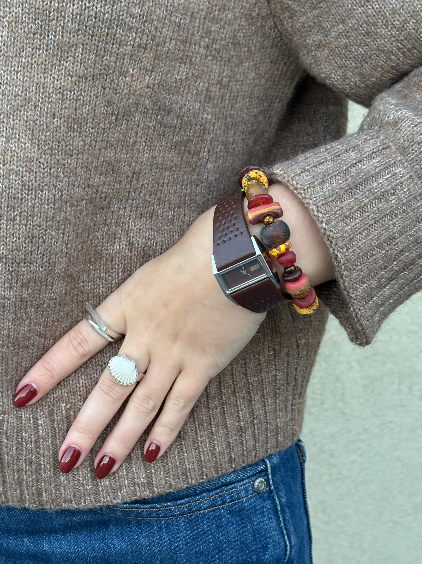 Recycled Glass Bead Bracelet - Fall Collection
