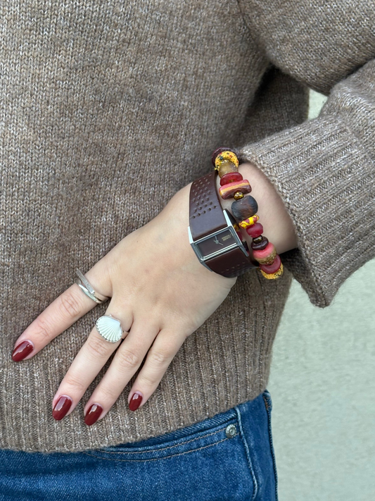 Recycled Glass Bead Bracelet - Fall Collection