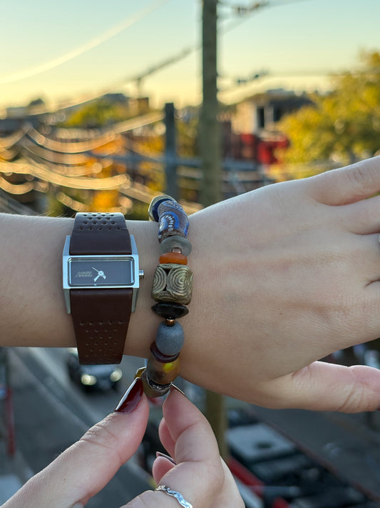 Recycled Glass Bead Bracelet - Fall Collection