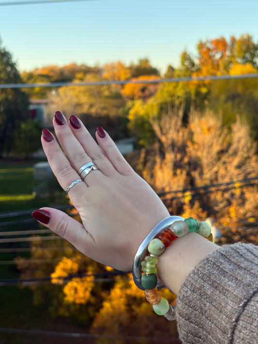 Recycled Glass Bead Bracelet - Fall Collection