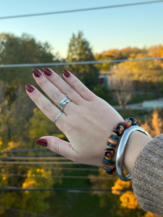 Recycled Glass Bead Bracelet - Fall Collection