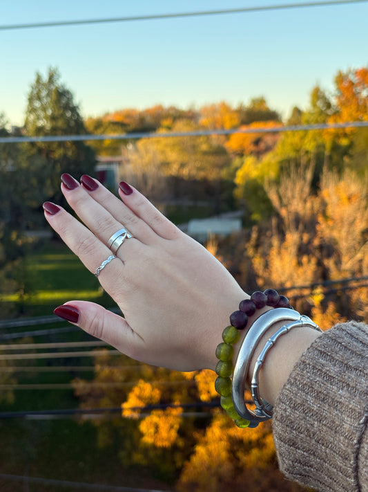 Recycled Glass Bead Bracelet - Fall Collection