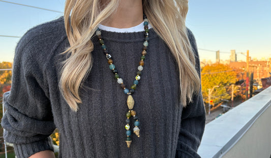 Recycled Glass Bead Necklace - Fall Collection