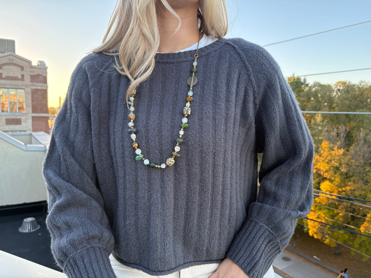 Recycled Glass Bead Necklace - Fall Collection