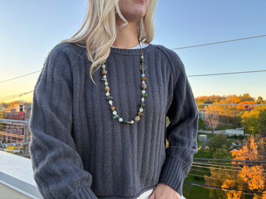 Recycled Glass Bead Necklace - Fall Collection