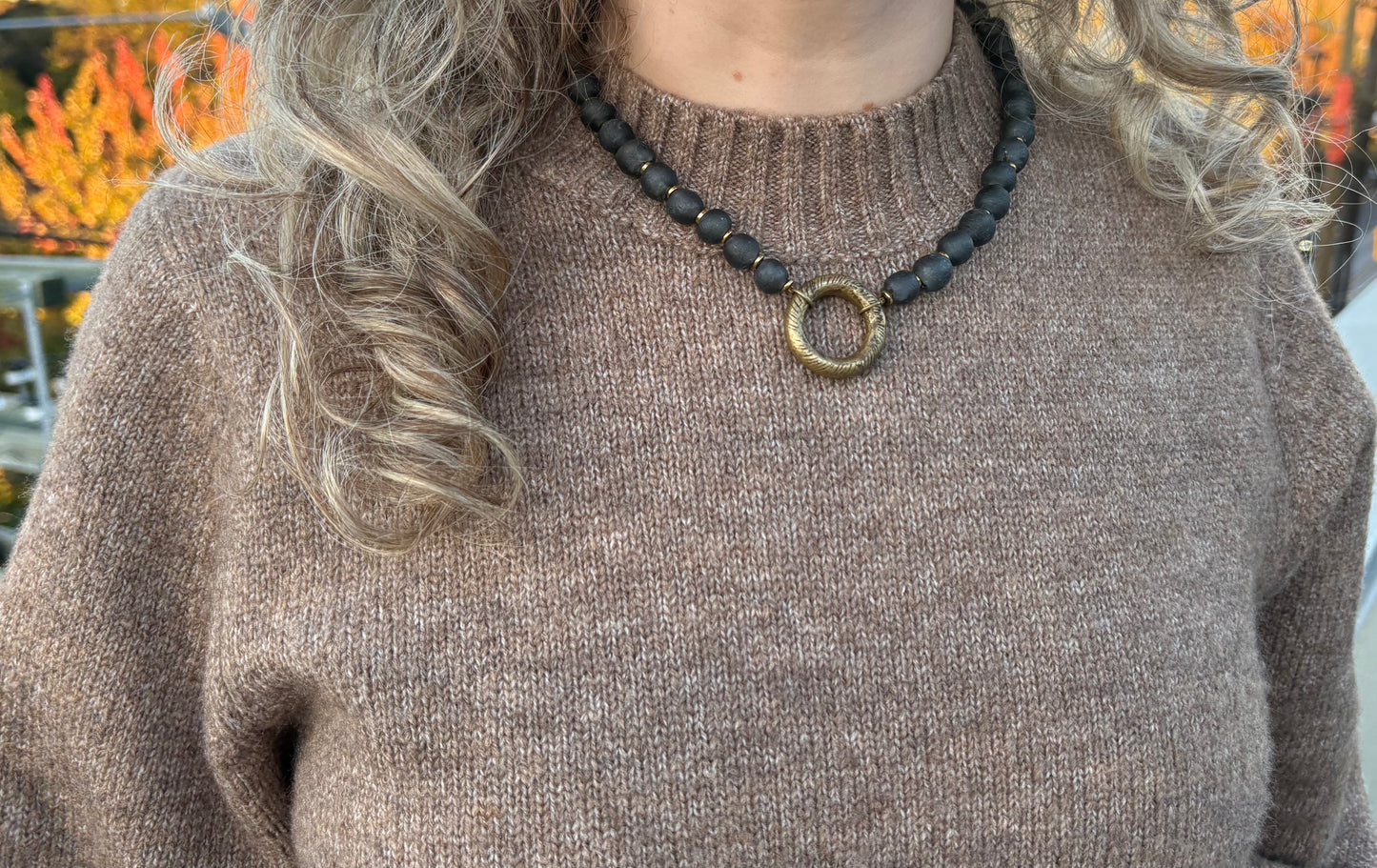 Recycled Glass Bead Necklace - Fall Collection