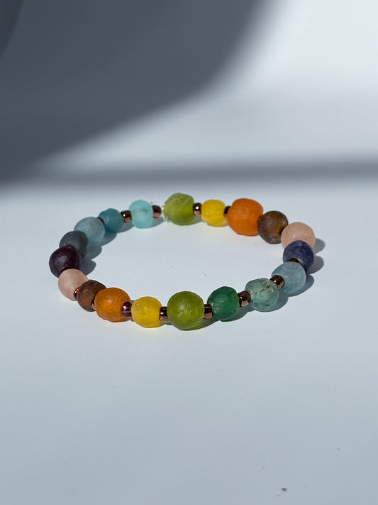 Recycled Glass Bead Bracelet