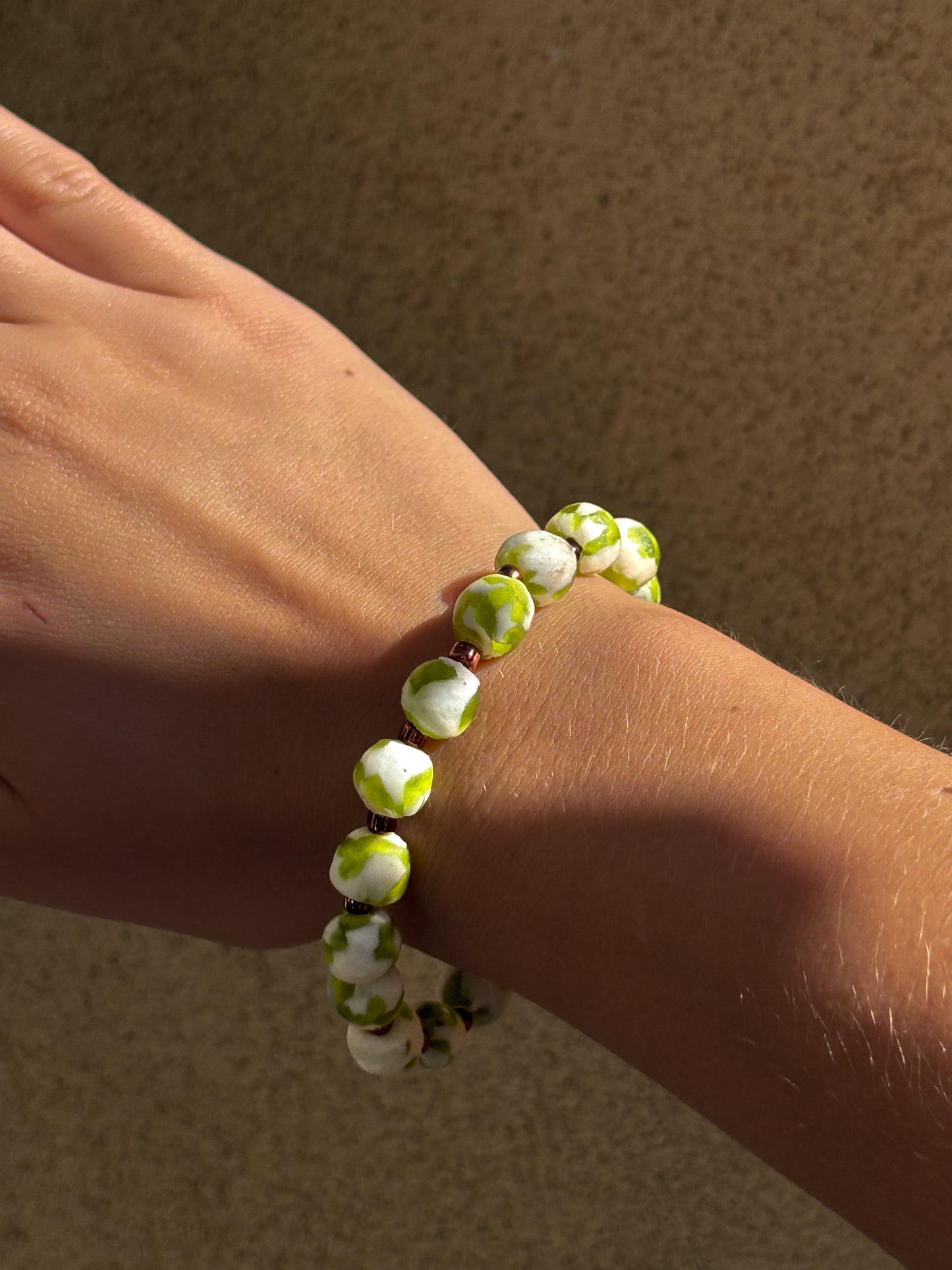 Recycled Glass Bead Bracelet