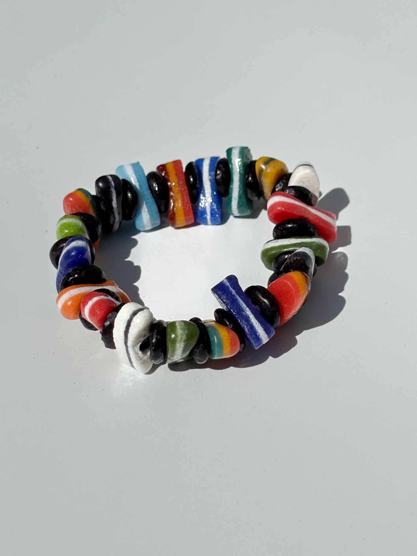 Hand Painted Glass Bead Bracelet