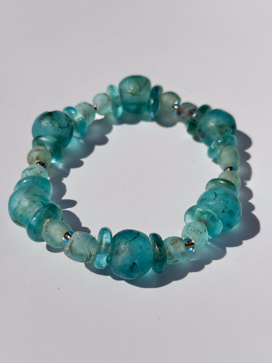 Recycled Glass Bead Bracelet