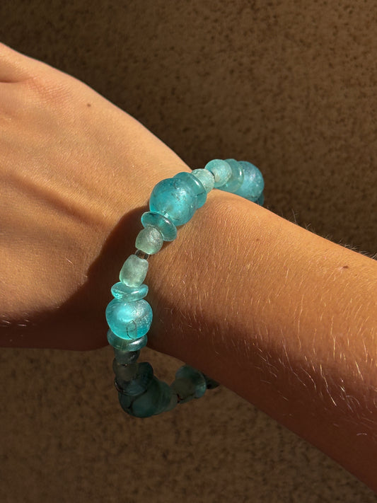 Recycled Glass Bead Bracelet