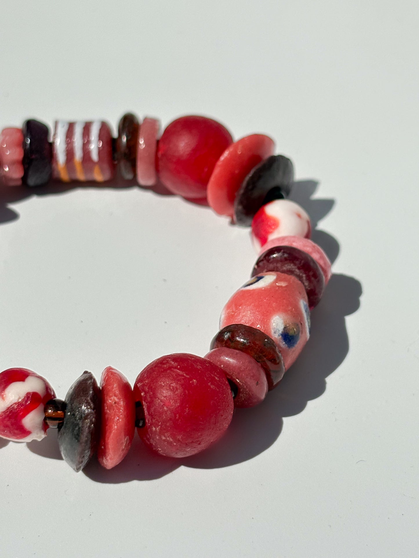 Hand Painted Glass Bead Bracelet