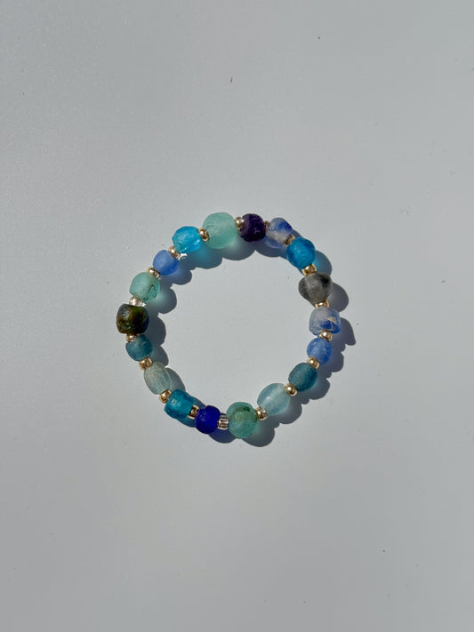 Recycled Glass Bead Bracelet