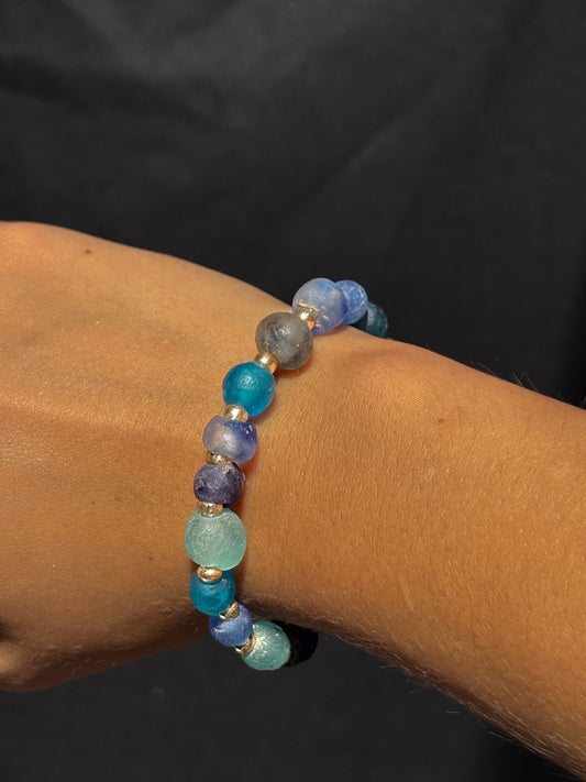 Recycled Glass Bead Bracelet