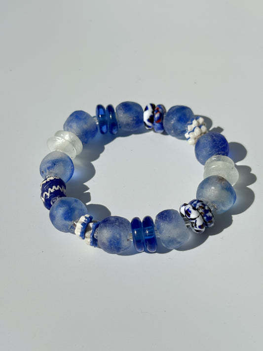 Recycled Glass Bead Bracelet