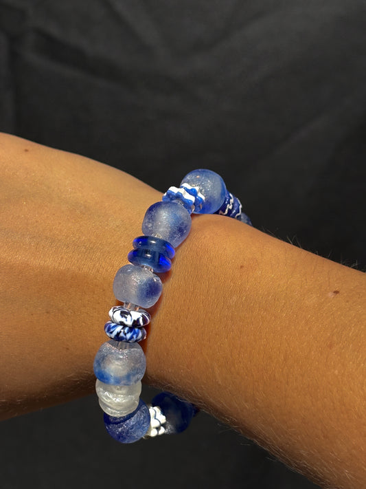 Recycled Glass Bead Bracelet