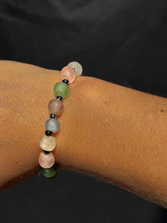 Recycled Glass Bead Bracelet