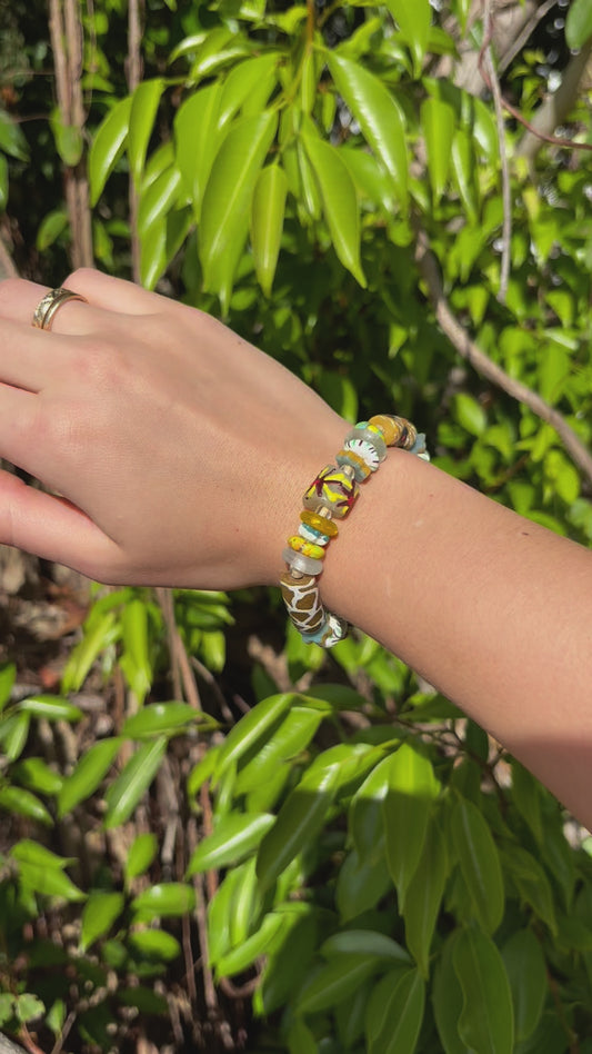 Hand Painted Bead Bracelet